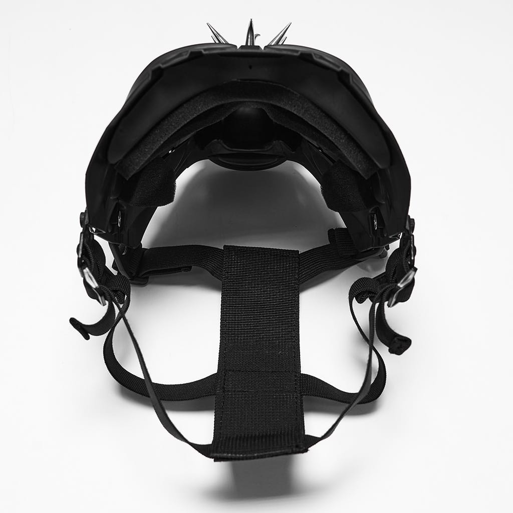 PUNK RAVE Men's Cyberpunk Spiked Chain Ring Mask