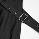 PUNK RAVE Men's Cyberpunk Strappy Rivets Cuffed Pants