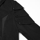 PUNK RAVE Men's Cyberpunk Zip Stand Collar Hooded Jacket