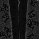 PUNK RAVE Men's Gothic Applique Chain Front Zipper Waistcoat Black