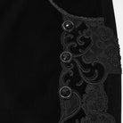 PUNK RAVE Men's Gothic Applique Lace-up Side Zipper Pants Black