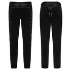 PUNK RAVE Men's Gothic Applique Lace-up Side Zipper Pants Black