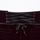 PUNK RAVE Men's Gothic Applique Lace-up Side Zipper Pants Red