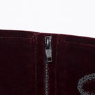 PUNK RAVE Men's Gothic Applique Lace-up Side Zipper Pants Red