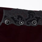 PUNK RAVE Men's Gothic Applique Lace-up Side Zipper Pants Red