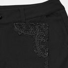 PUNK RAVE Men's Gothic Applique Trimmed Slim Pants