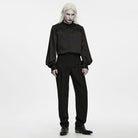 PUNK RAVE Men's Gothic Asymmetric Batwing Pleated Pants