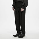 PUNK RAVE Men's Gothic Asymmetric Batwing Pleated Pants