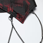 PUNK RAVE Men's Gothic Asymmetric Floral Bat Wing Collar Vest with Detachable Brooch
