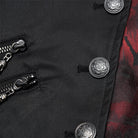 PUNK RAVE Men's Gothic Asymmetric Floral Bat Wing Collar Vest with Detachable Brooch
