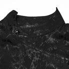 PUNK RAVE Men's Gothic Asymmetric Printed Puff Sleeved Shirt Black