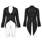 PUNK RAVE Men's Gothic Bat Collar Ruffled Swallow-tailed Coat