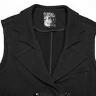 PUNK RAVE Men's Gothic Batlike Collar Buckle Long Vest