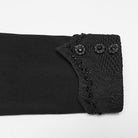 PUNK RAVE Men's Gothic Beaded Applique Stand Collar Long Jacket