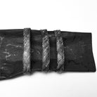 PUNK RAVE Men's Gothic Black Stretch Twill Fabric Chef Faux Leather Coat