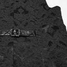 PUNK RAVE Men's Gothic Buckle Batlike Jacquard Vest Black