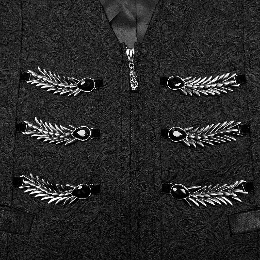 PUNK RAVE Men's Gothic Buckle-up Loops Waistcoat