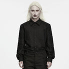 PUNK RAVE Men's Gothic Collared Lantern Sleeve Shirt