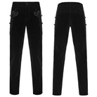 PUNK RAVE Men's Gothic Crochet Floral Printed Pants
