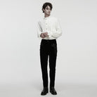 PUNK RAVE Men's Gothic Crochet Floral Printed Pants