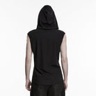 PUNK RAVE Men's Gothic D-rings Cross Hooded Tank Top