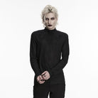 PUNK RAVE Men's Gothic Decal Turtleneck Long Sleeved Top