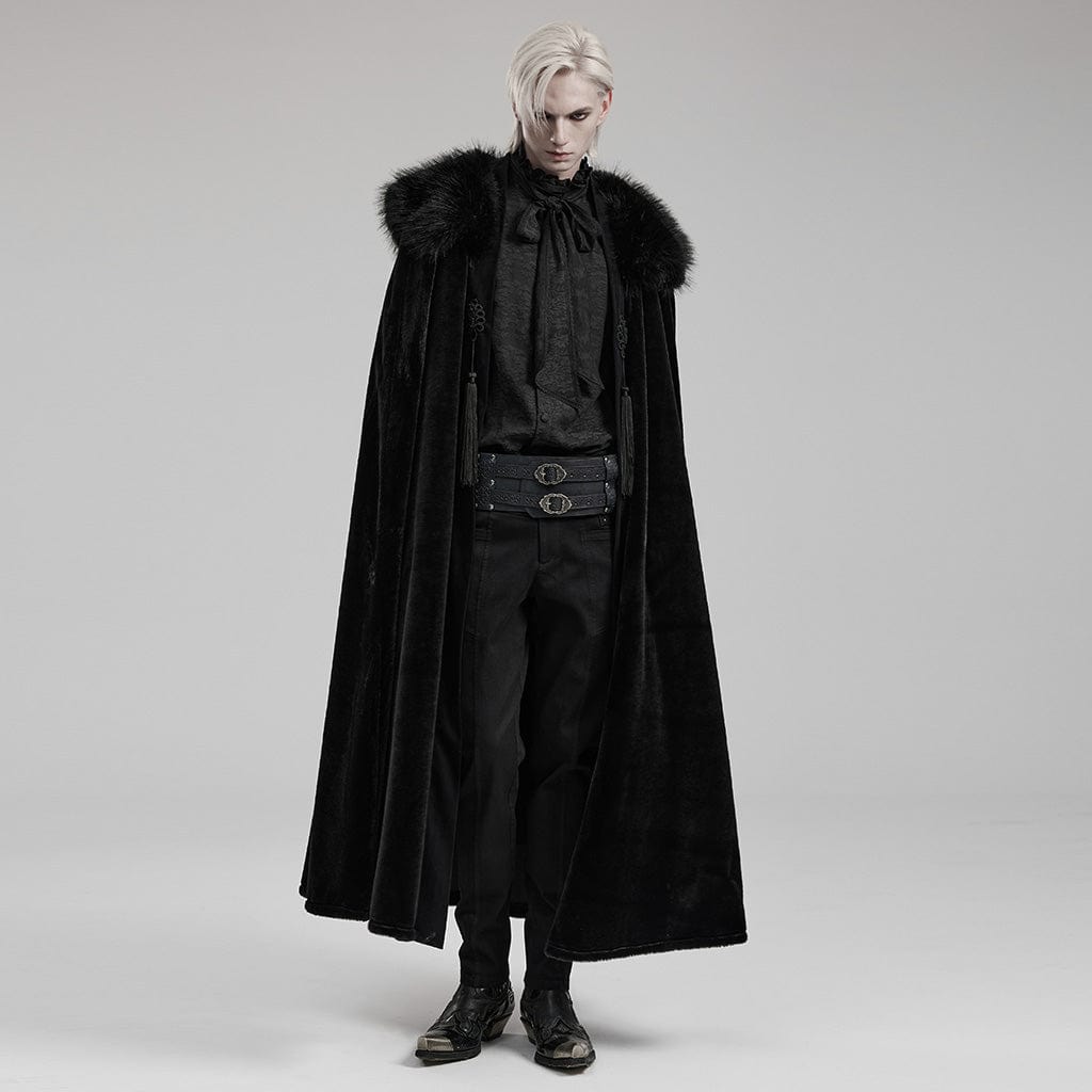 PUNK RAVE Men's Gothic Detachable Collar Cloak