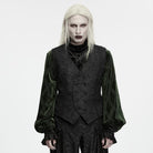 PUNK RAVE Men's Gothic Double-breasted Jacquard Vest
