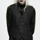 PUNK RAVE Men's Gothic Double-breasted Jacquard Vest