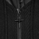 PUNK RAVE Men's Gothic Embossed Button Decor Lapel Ruffled Cuff Jacket