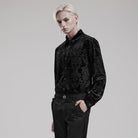 PUNK RAVE Men's Gothic Embossed Velvet Shirt