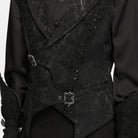 PUNK RAVE Men's Gothic Embroidered Overlapping Placket Buckle Jacquard Waistcoat