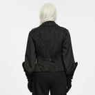 PUNK RAVE Men's Gothic Embroidered Overlapping Placket Buckle Jacquard Waistcoat