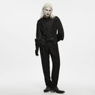 PUNK RAVE Men's Gothic Embroidered Overlapping Placket Buckle Jacquard Waistcoat