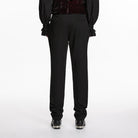 PUNK RAVE Men's Gothic Embroidered Patchwork Pants Black