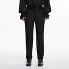 PUNK RAVE Men's Gothic Embroidered Patchwork Pants Black