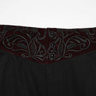 PUNK RAVE Men's Gothic Embroidered Patchwork Pants Black-Red