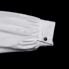 PUNK RAVE Men's Gothic Embroidered Plunging Loose Shirt White