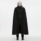 PUNK RAVE Men's Gothic Embroidered Single-breasted Stand Collar Cloak