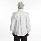 PUNK RAVE Men's Gothic Embroidered Stand Collar Shirt with Detachable Tie White