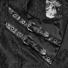 PUNK RAVE Men's Gothic Eyelet Buckle Strap Chain Jacquard Vest