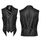 PUNK RAVE Men's Gothic Eyelet Buckle Strap Chain Jacquard Vest