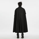 PUNK RAVE Men's Gothic Eyelet Studded Collared Long Cloak