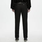 PUNK RAVE Men's Gothic Eyelet Zipper Slim Pants