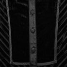 PUNK RAVE Men's Gothic Faux Leather Splice Striped Velvet Shirt