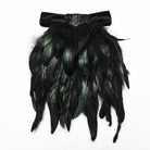 PUNK RAVE Men's Gothic Feather Velvet Collar