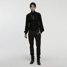 PUNK RAVE Men's Gothic Feather Velvet Collar