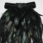 PUNK RAVE Men's Gothic Feather Velvet Collar