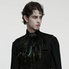 PUNK RAVE Men's Gothic Feather Velvet Collar