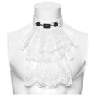 PUNK RAVE Men's Gothic Floral Cross Lace Necktie